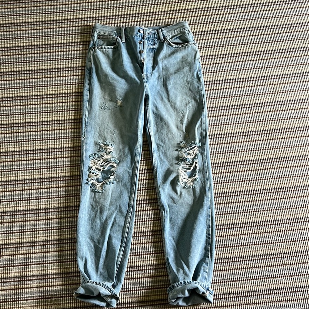 Free People Ripped Boyfriend Jeans